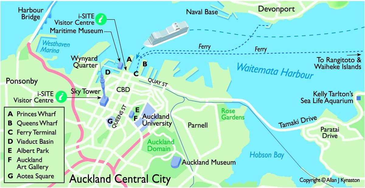 Auckland cruise ship terminal kartta