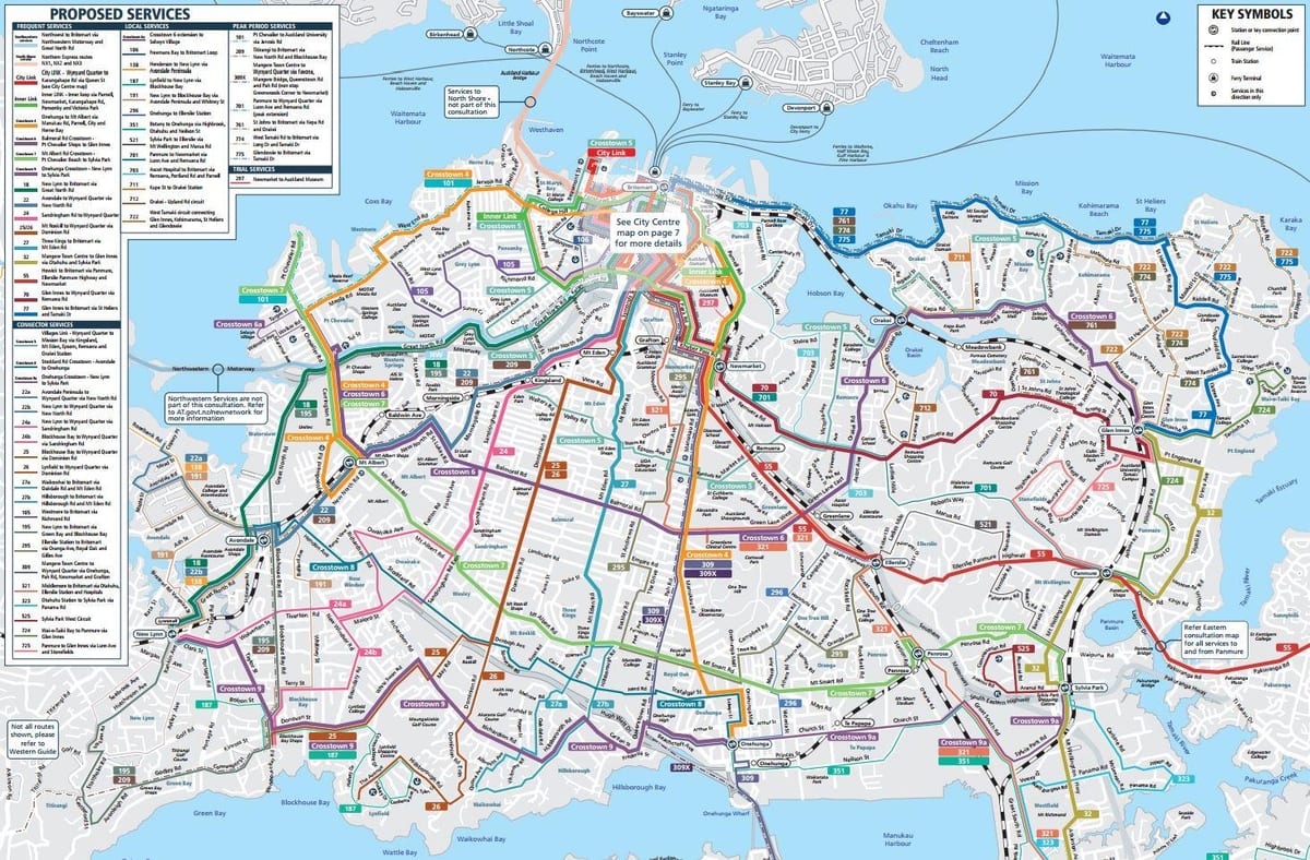 Auckland julkinen liikenne kartta