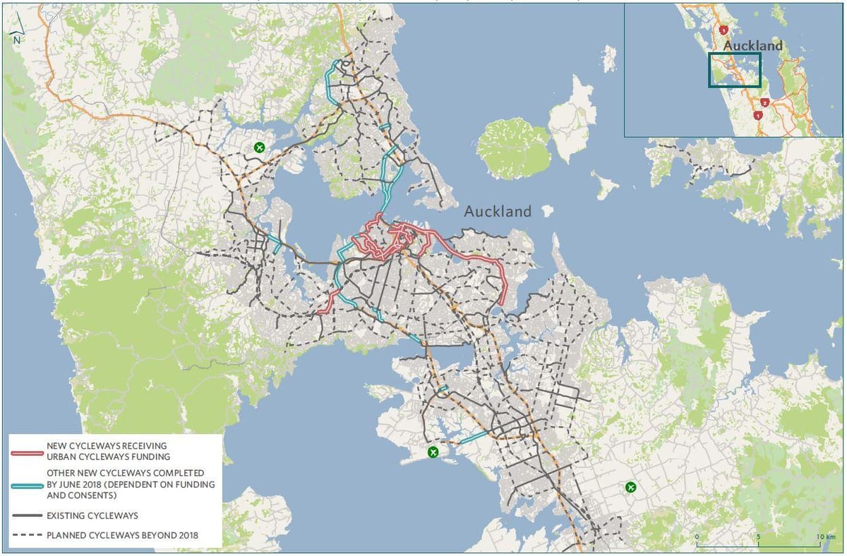 kartta pyörätie Auckland kartta