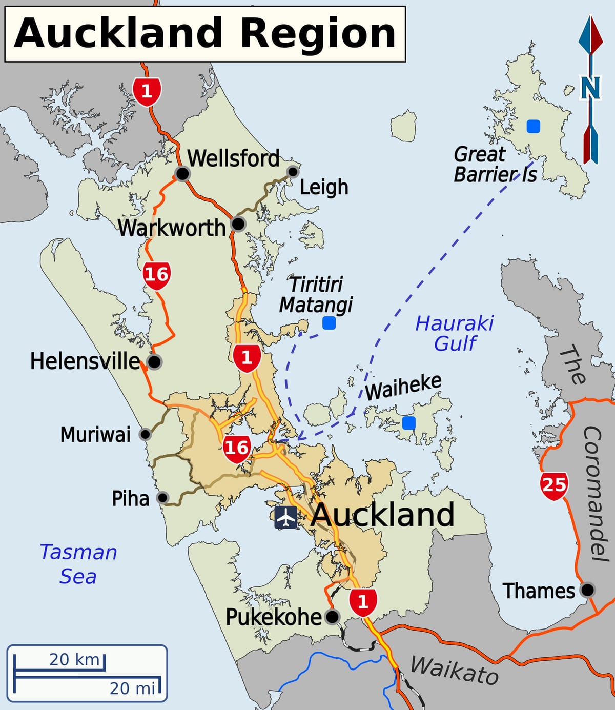 kartta Auckland region