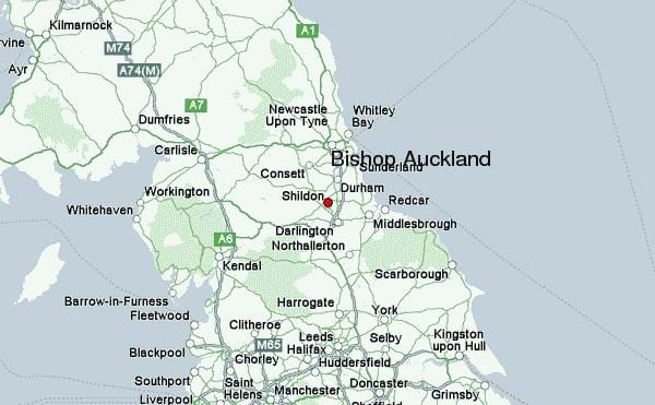 kartta Bishop Auckland