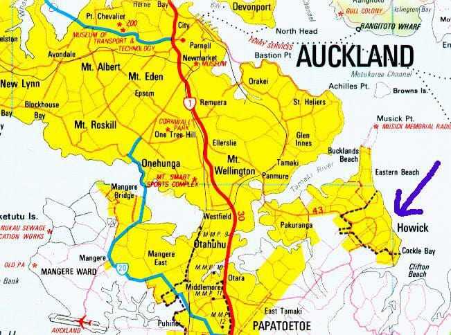 kartta Howick Auckland